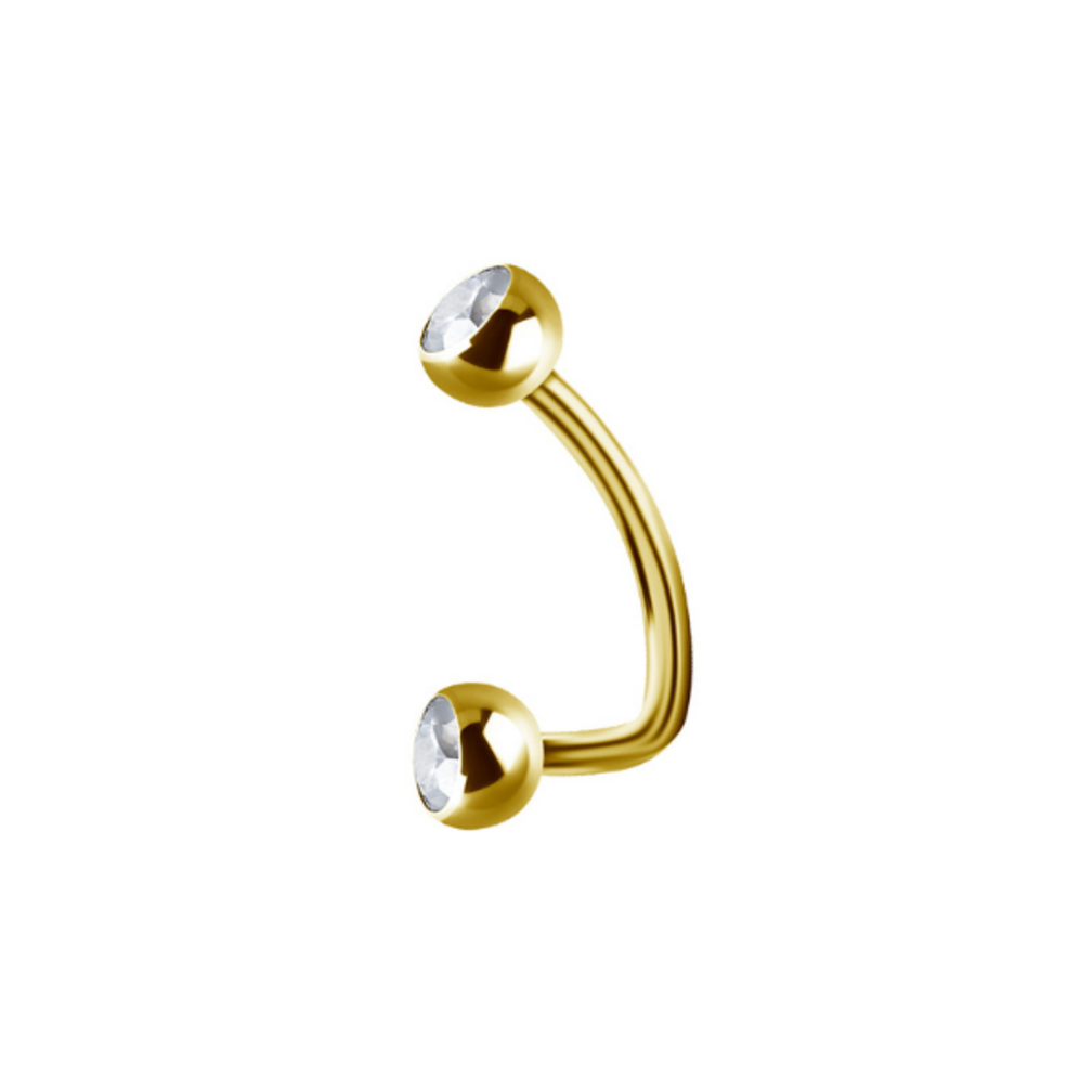 Titanium L-Shape Navel Piercing for Special Anatomies — 12 mm