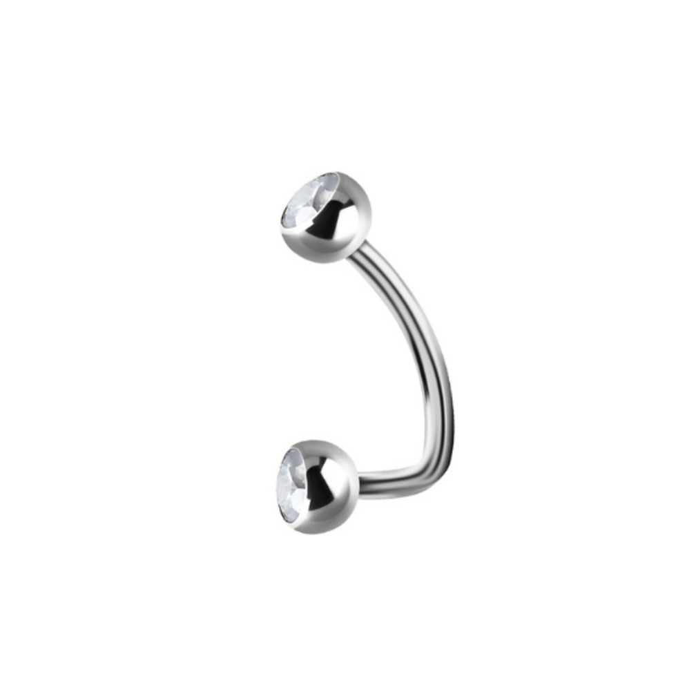 Titanium L-Shape Navel Piercing for Special Anatomies — 12 mm