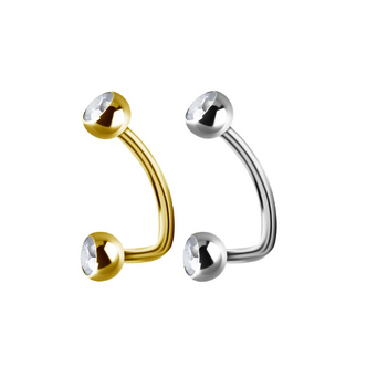 Piercings Works Titanium L-Shape Navel Piercing for Special Anatomies — 12 mm