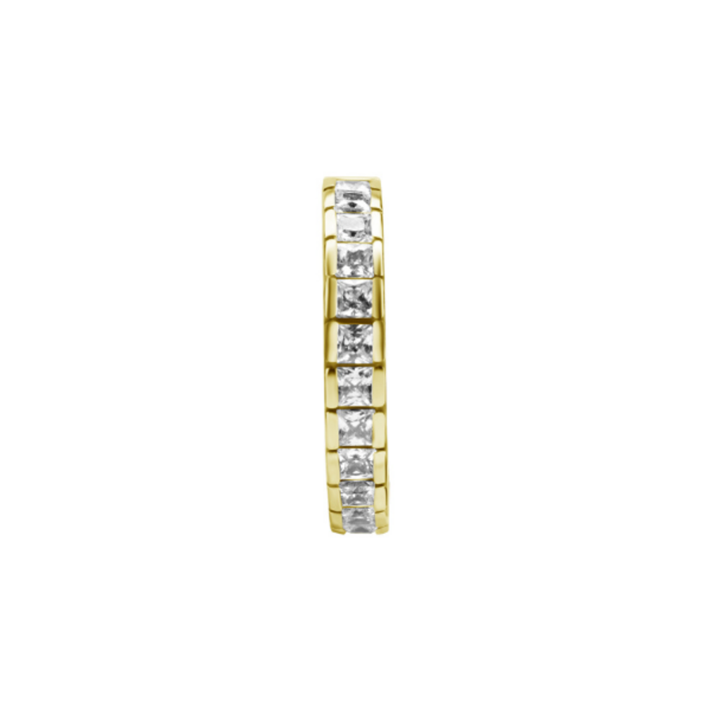 Chirurgisch Staal Click Ring - Vierkant Cubic Zirconia