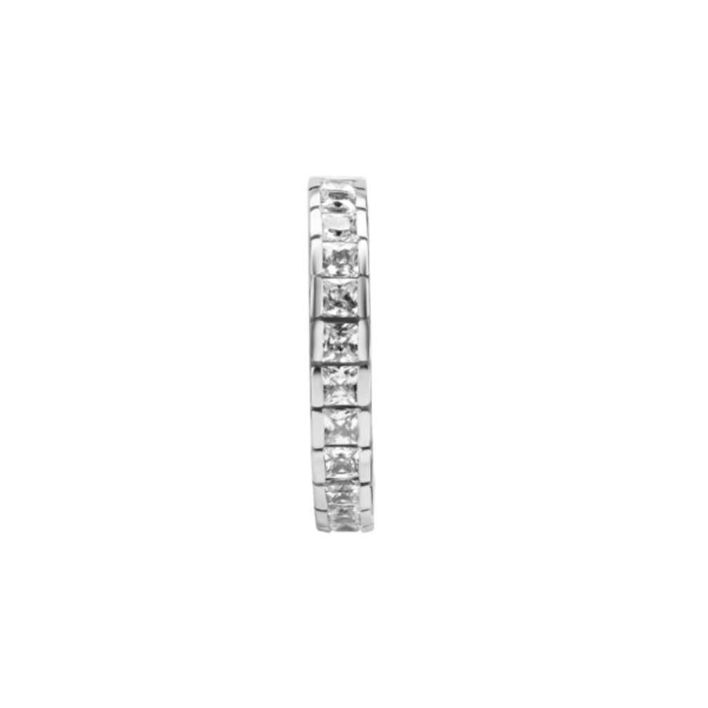 Chirurgisch Staal Click Ring - Vierkant Cubic Zirconia