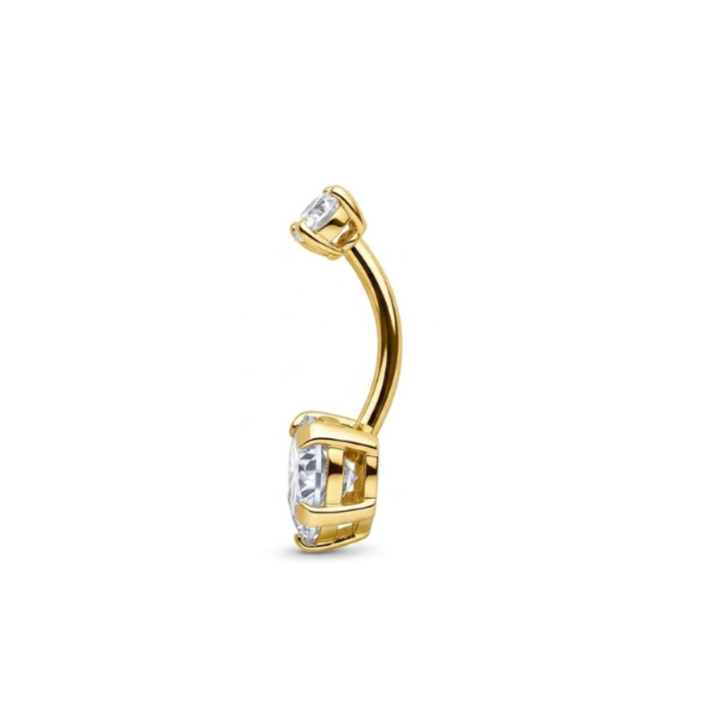 Titanium Navelpiercing met Hartsteen