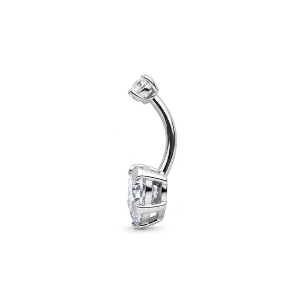 Titanium Navelpiercing met Hartsteen