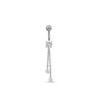 Piercings Works Titanium Navelpiercing met Kristallen Ketting