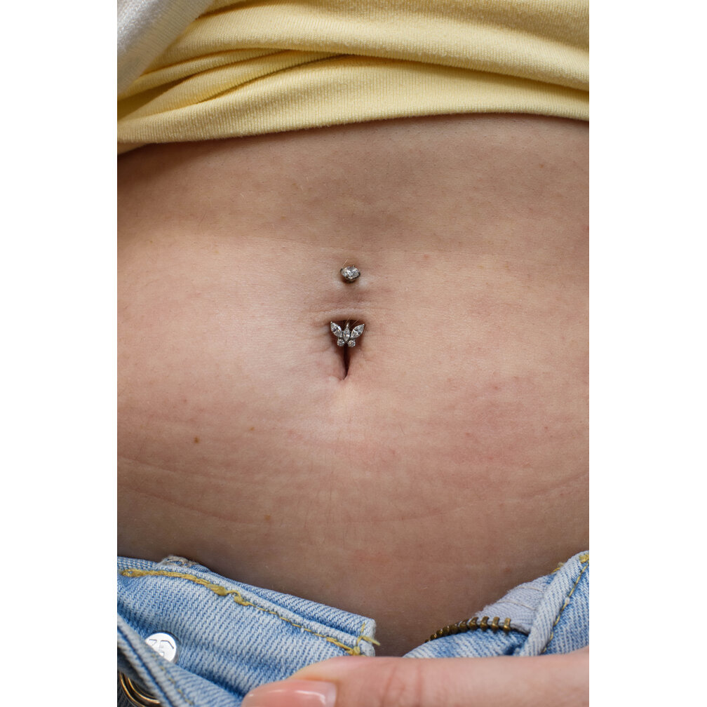 Butterfly Crystal Design Belly Button Piercing