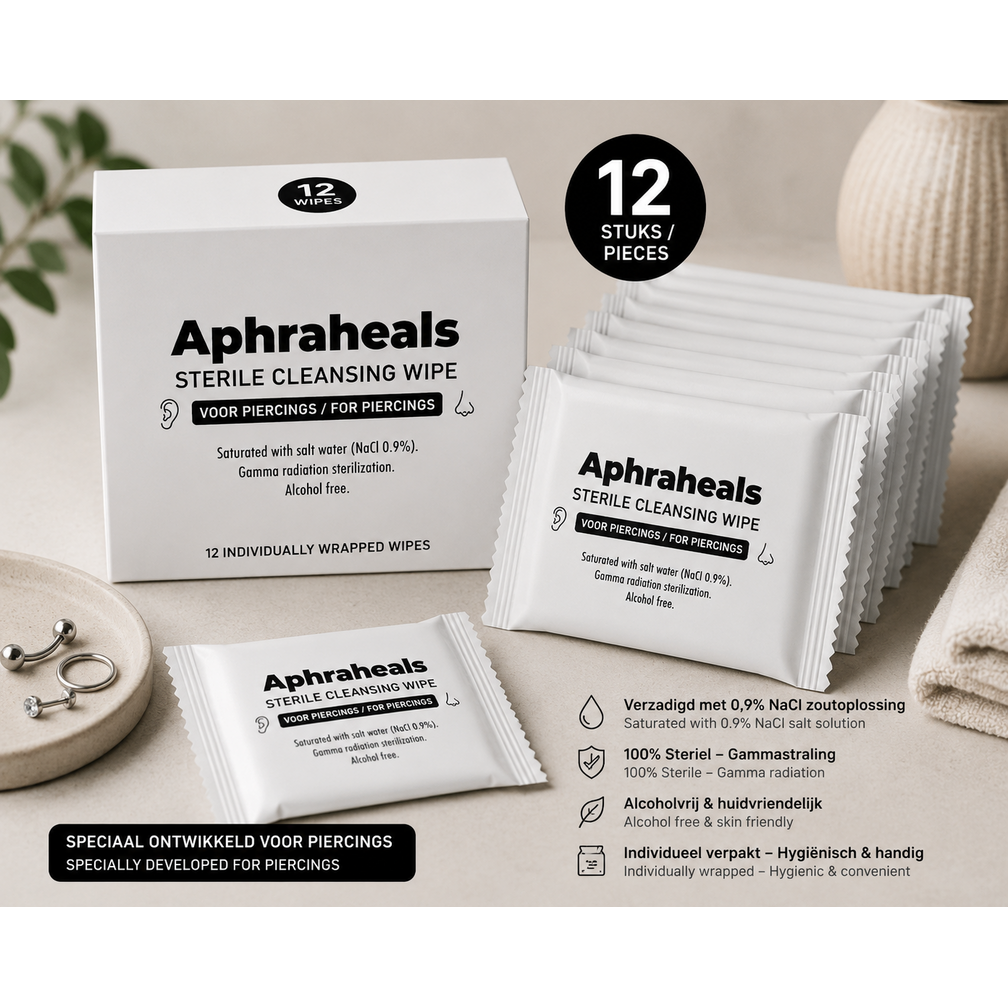 COMING SOON Aphraheals Steriele Reinigingsdoekjes voor Piercings