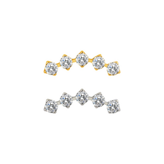 Piercings Works Curved Crystal Crown Ear Piercing – Titanium & Gold PVD