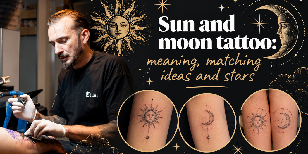 Sun and moon tattoo: meaning, matching ideas and stars