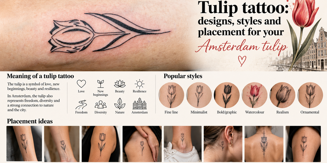 Tulip tattoo: designs, styles and placement for your Amsterdam tulip