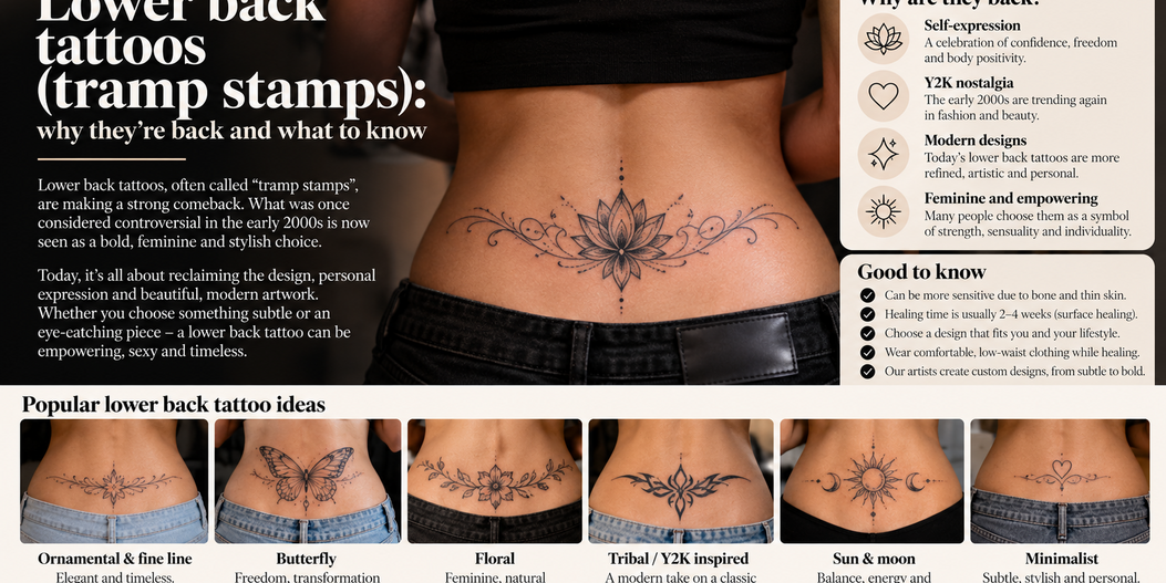 Lower back tattoos (tramp stamps): why they're back and what to know