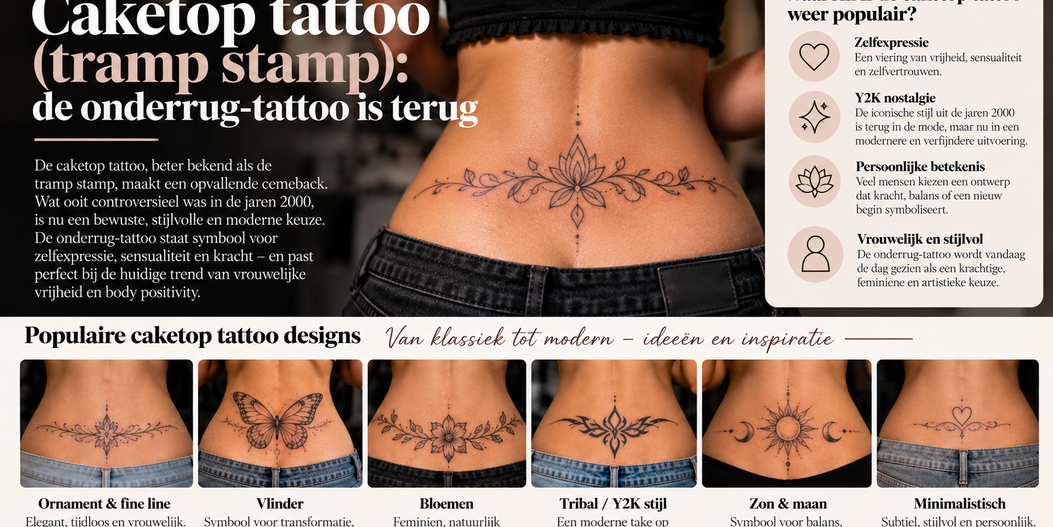 Caketop tattoo (tramp stamp): de onderrug-tattoo is terug