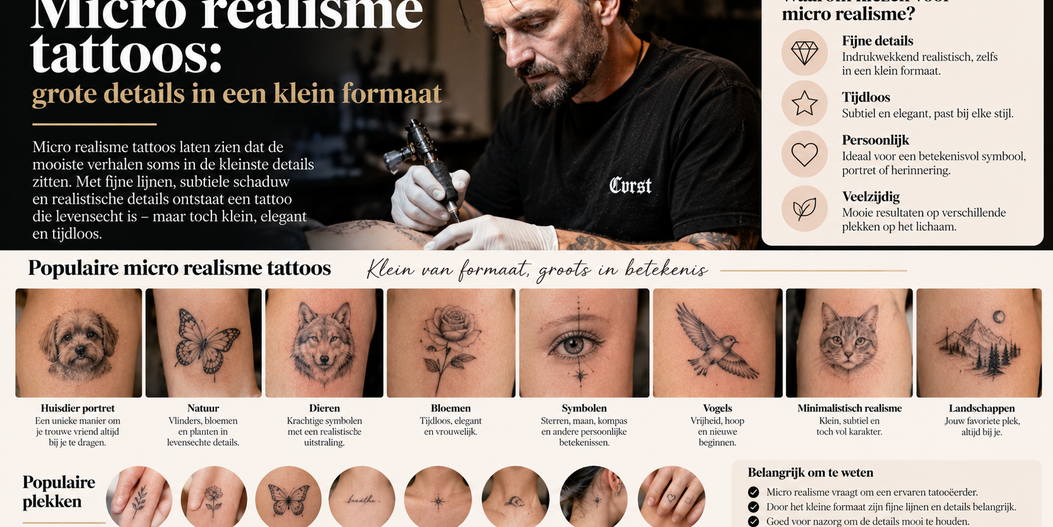 Micro realism tattoos: big detail in a small size