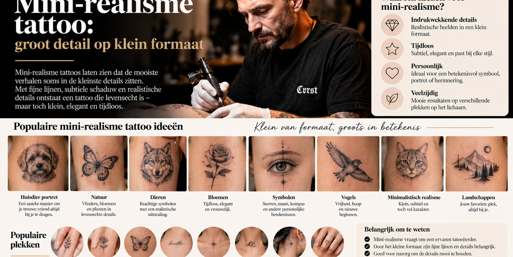 Mini-realisme tattoo: groot detail op klein formaat