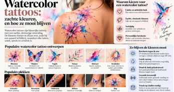 Watercolor tattoo: zachte kleuren, en hoe ze mooi blijven