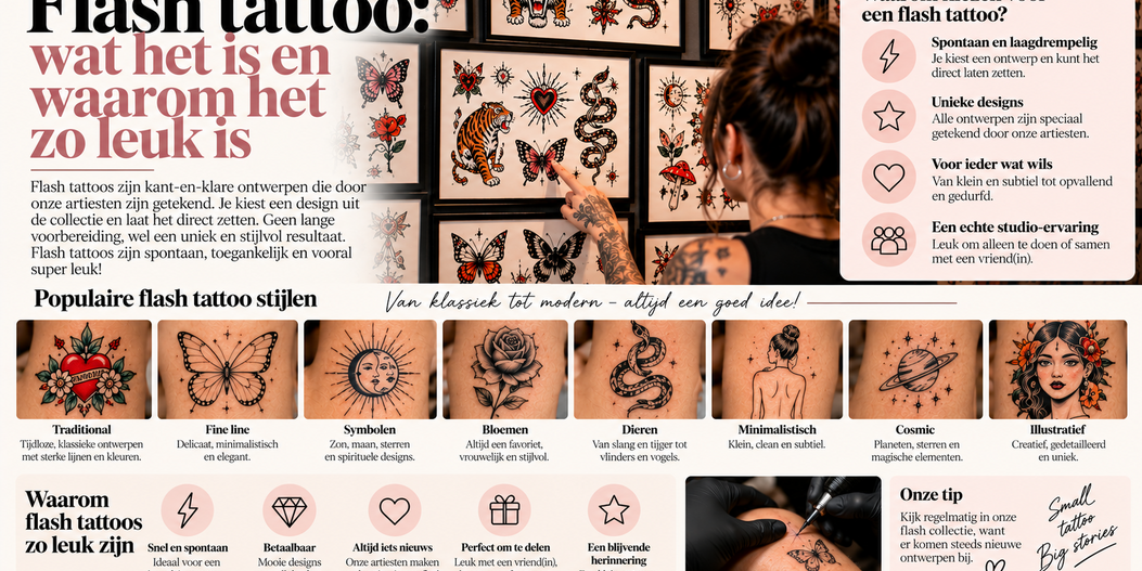 Flash tattoo: wat het is en waarom het zo leuk is
