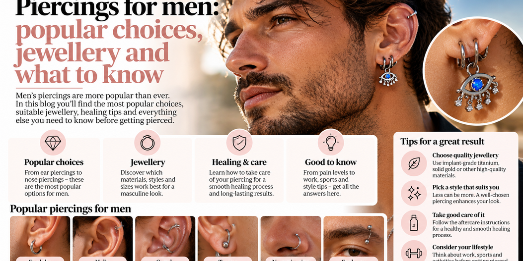 Piercings for men: popular choices, jewellery and what to know