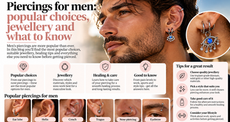 Piercings for men: popular choices, jewellery and what to know