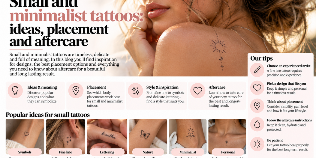 Small and minimalist tattoos: ideas, placement and aftercare