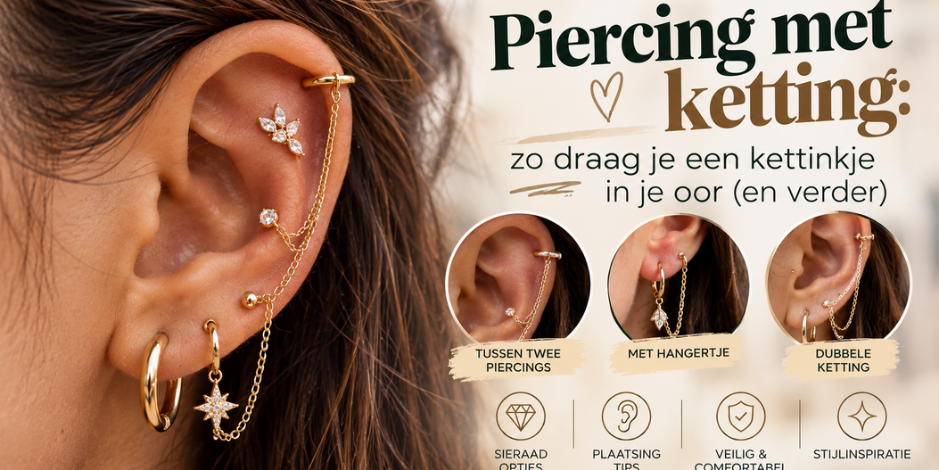 Piercing met ketting: zo draag je een kettinkje in je oor (en verder)