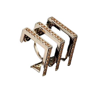 Piercings Works Stijlvolle en Opvallende Helix Piercing Ring van 14 Karaat Massief Goud - Triple Chevron Design