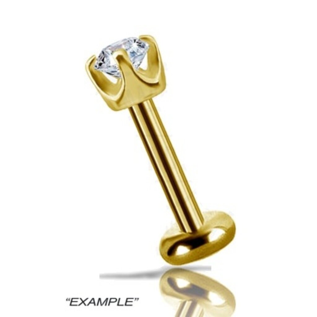 18K gouden threadless top met lab-grown diamant