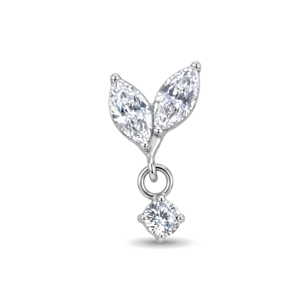 Titanium Labret Dubbele Marquise met Hanger