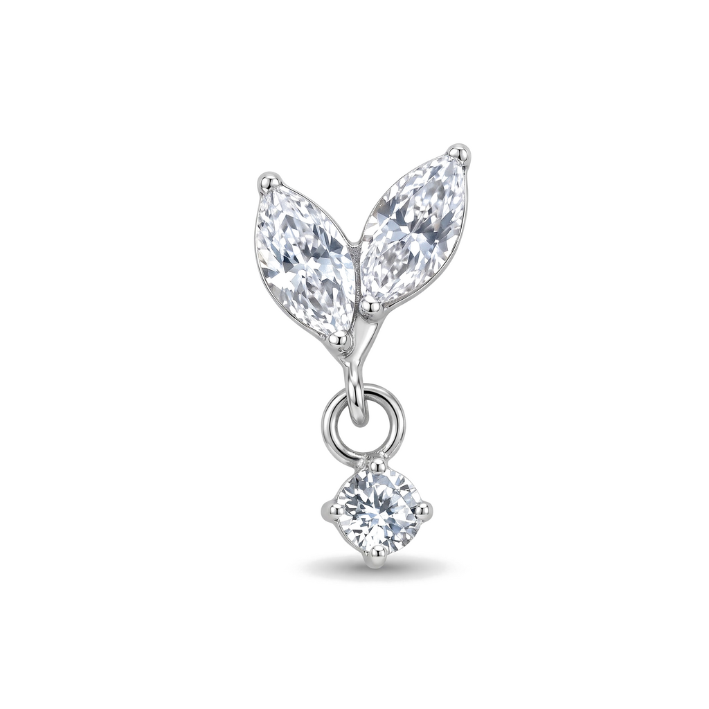 Titanium Labret Dubbele Marquise met Hanger