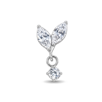 Piercings Works Titanium Labret Dubbele Marquise met Hanger