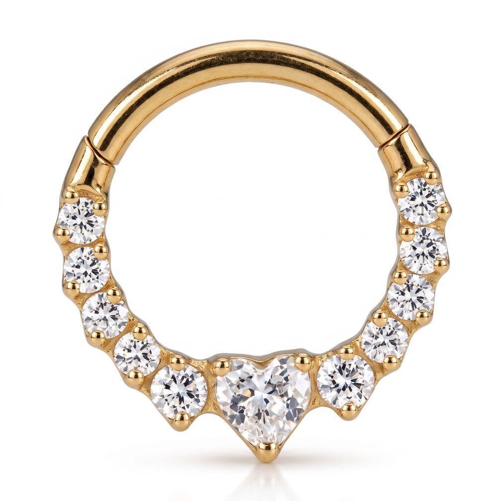 Titanium Hinged Ring met Premium Zirkonia Rij