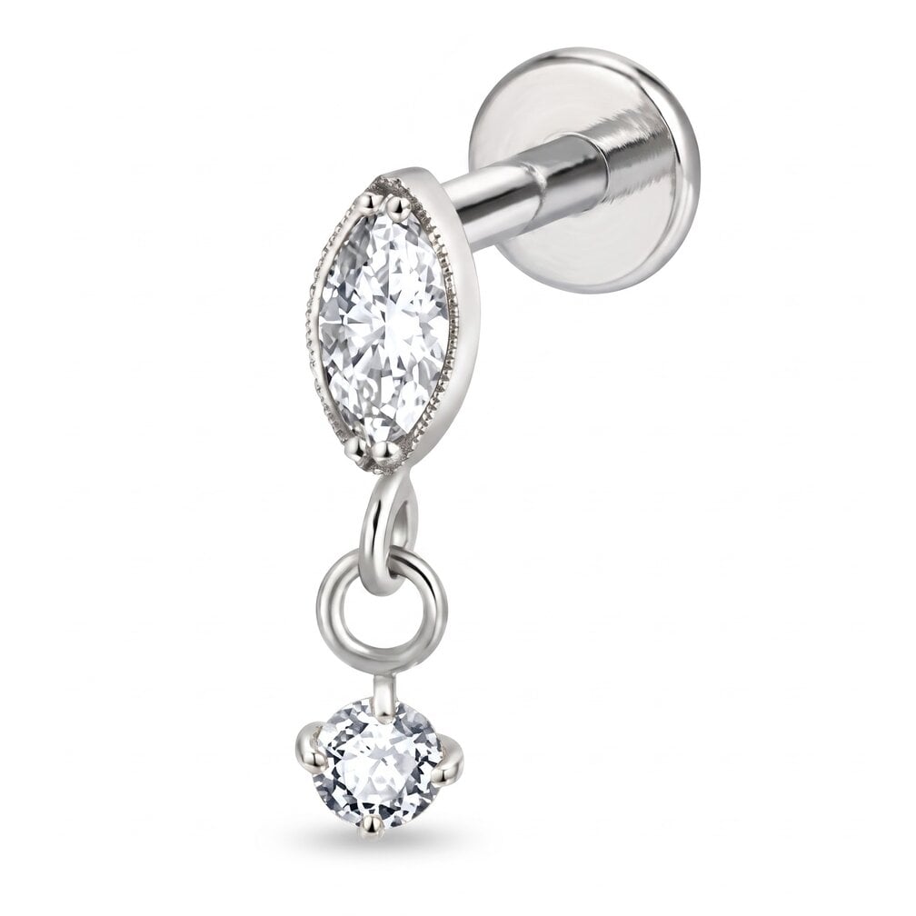 Titanium Labret Marquise met Druppel Hanger