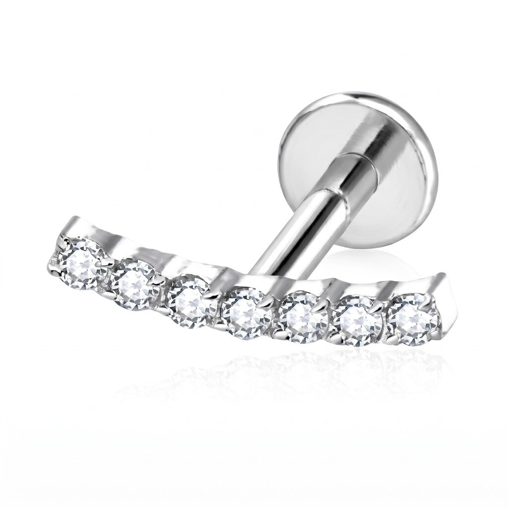 Titanium Labret Gebogen Rij met Premium Zirkonia