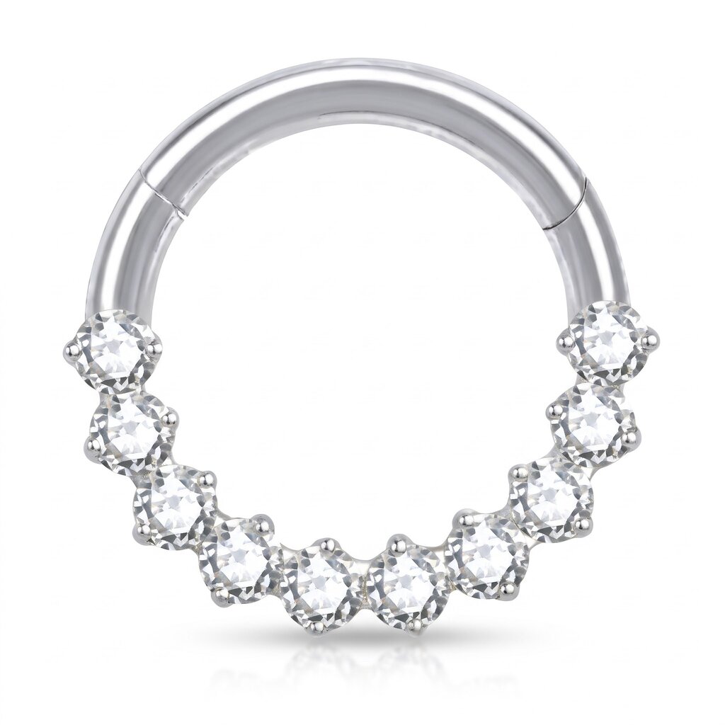 Titanium Hinged Ring met Druppelstenen