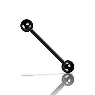Piercings Works Black Surgical Steel Industrial Barbell - Basic