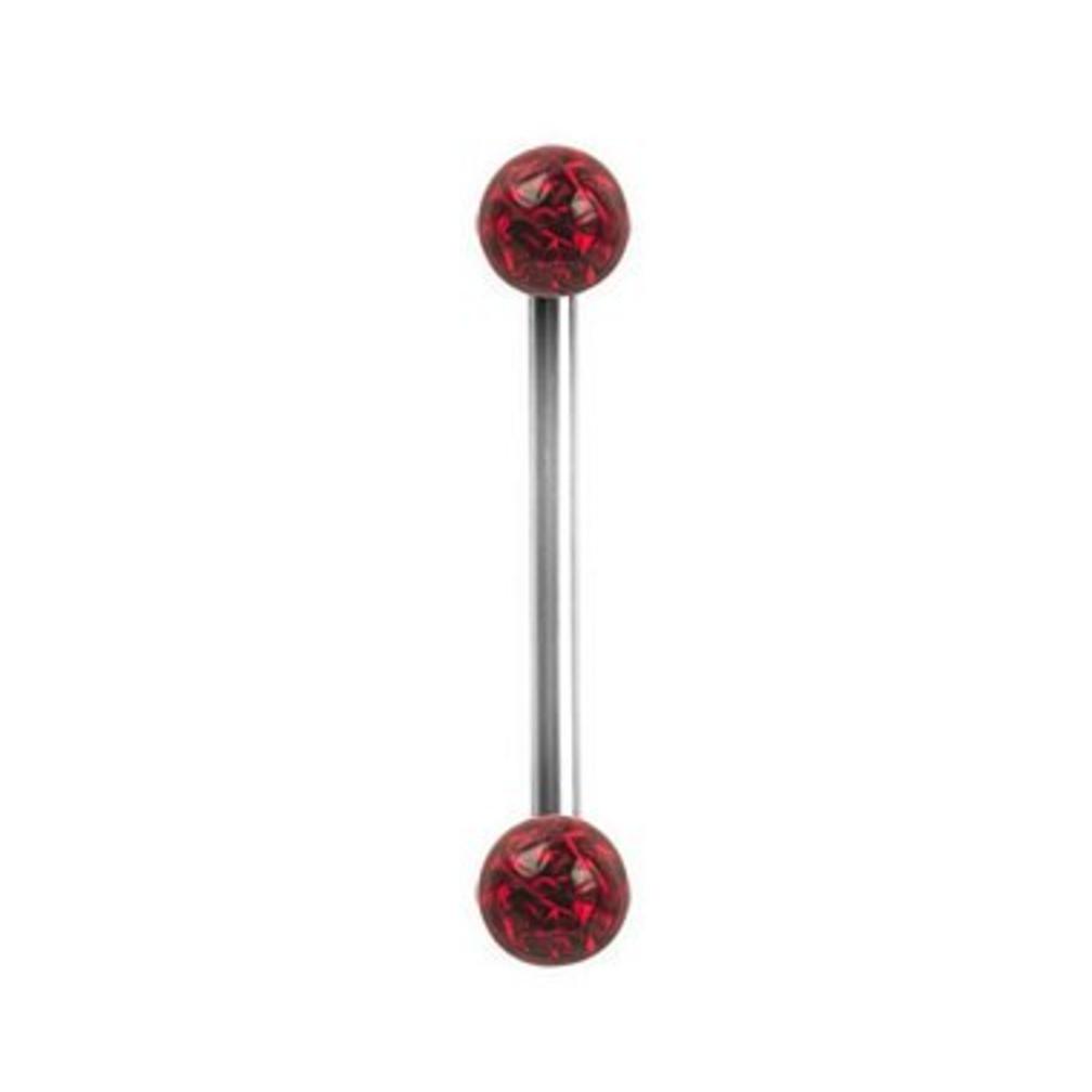 Surgical Steel Barbell Premium Zirconia Red