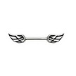 Surgical Steel Nipple Barbell Wings