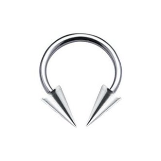 Piercings Works Surgical Steel Circular Barbell - Long Cones