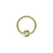 18K Vergulde Ball Closure Ring Kristal Disc