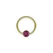 18K Gold Plated Ball Closure Ring Crystal Disc