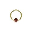 18K Gold Plated Ball Closure Ring Crystal Disc