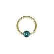 18K Gold Plated Ball Closure Ring Crystal Disc