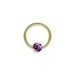 18K Gold Plated Ball Closure Ring Crystal Disc