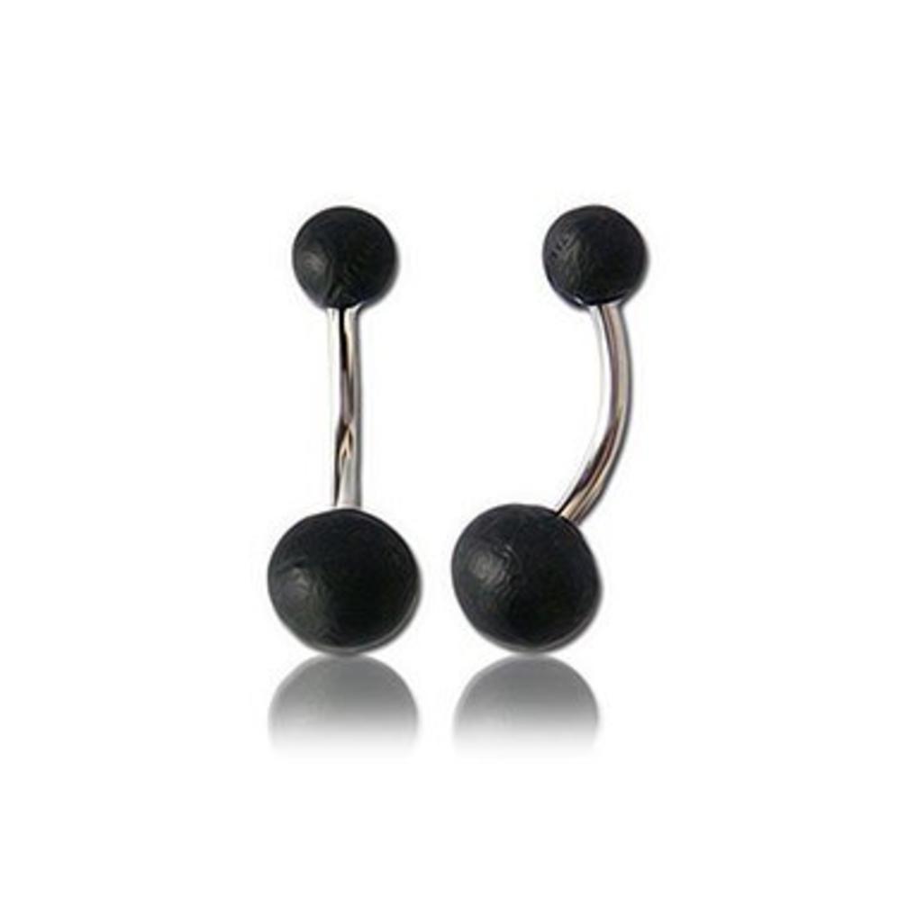 Navel Piercing - Houten Balletjes Zwart