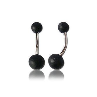 Piercings Works Navel Piercing - Houten Balletjes Zwart