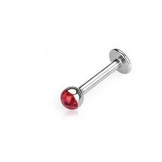 Piercings Works Chirurgisch Stalen Labret - Rood Premium Zirkonia