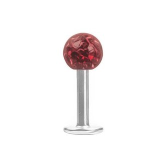 Piercings Works Chirurgisch Stalen Labret - Rood Premium Zirkonia