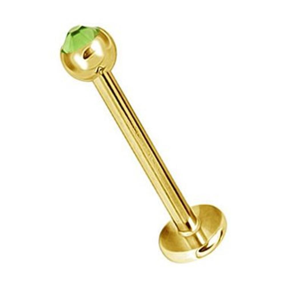 18K Gold Plated Labret Crystal