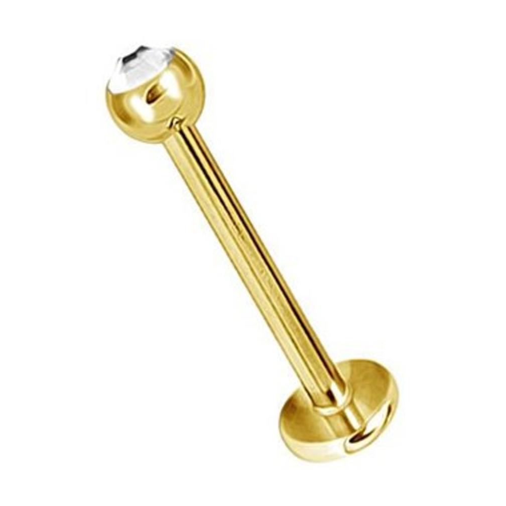 18K Gold Plated Labret Crystal