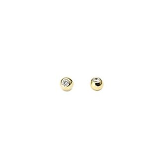 Piercings Works 14 Karaat Massief Gouden Piercing Balletje - Kristalletje