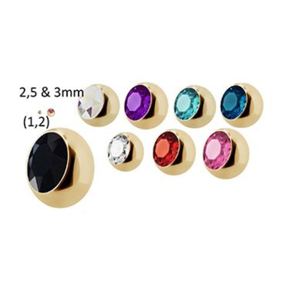 Piercing Balletje - Kristalletje Goud