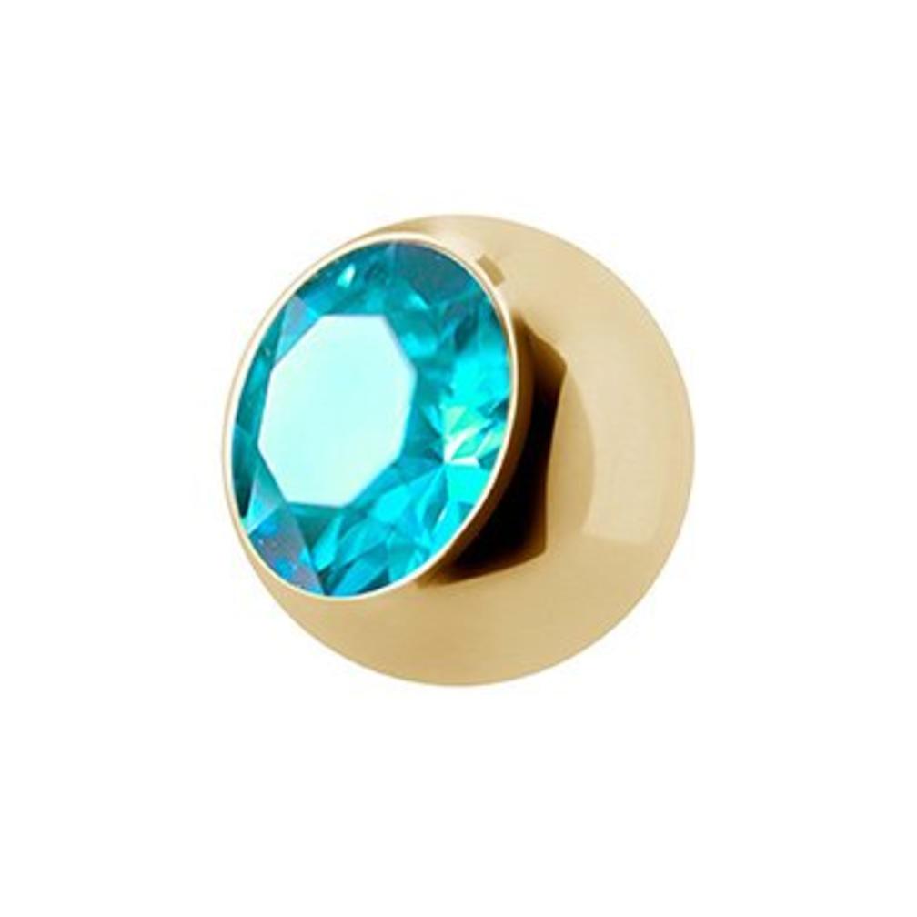 Piercing Balletje - Kristalletje Goud